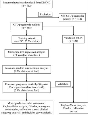 Prediction of mortality in pneumonia patients with connective tissue disease treated with glucocorticoids or/and immunosuppressants by machine learning